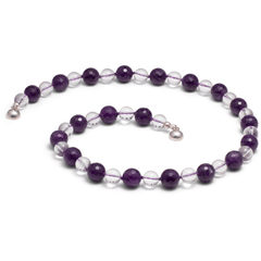 Halskette Bergkristall & Amethyst