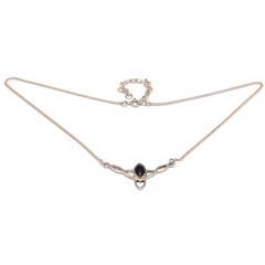 Halskette Silber mit Onyx