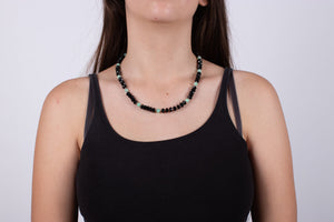 Halskette Onyx &Vesuvinit #622