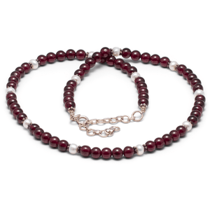 Halskette Granat & Perle #636
