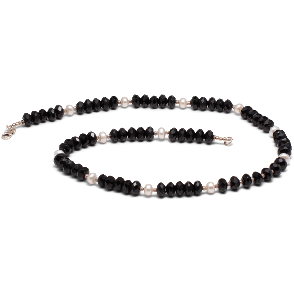 Halskette Onyx & Perle #656
