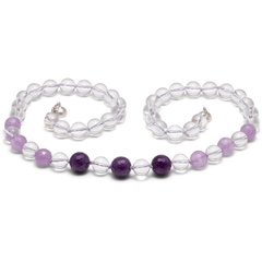 Halskette Bergkristall & Amethyst