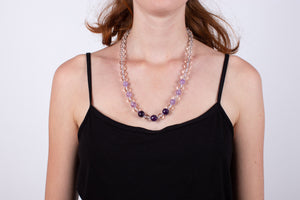 Halskette Bergkristall & Amethyst #686