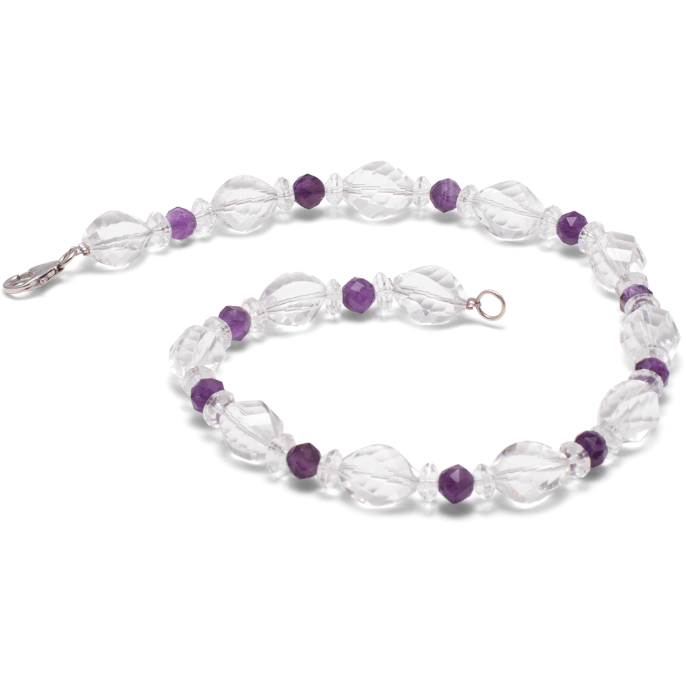 Halskette Bergkristall & Amethyst #707