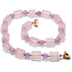 Halskette Rosenquarz & Amethyst