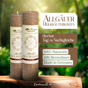Mabon (21. September - Herbsttagundnachtgleiche) - Allgäuer Heilkräuterkerzen "Jahresrad"