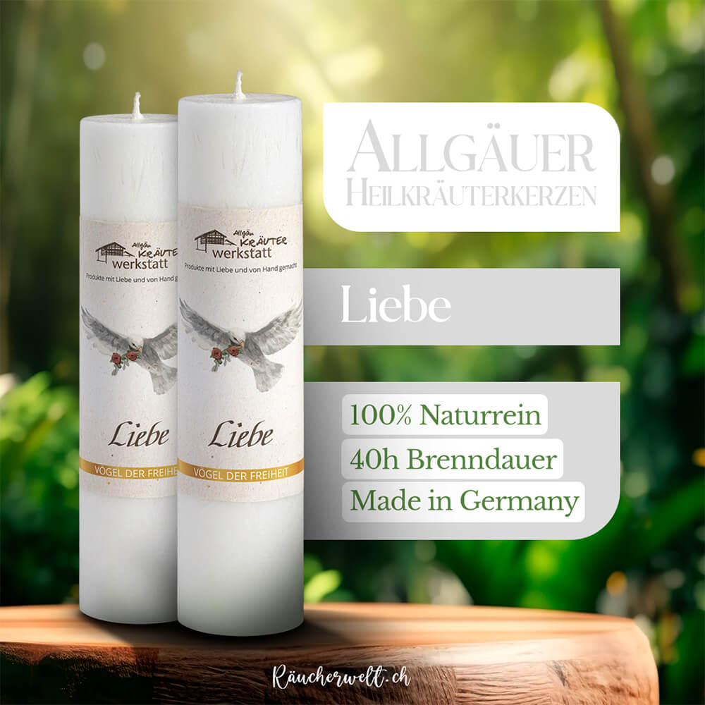 Liebe - Allgäuer Heilkräuterkerzen "Vögel der Freiheit"