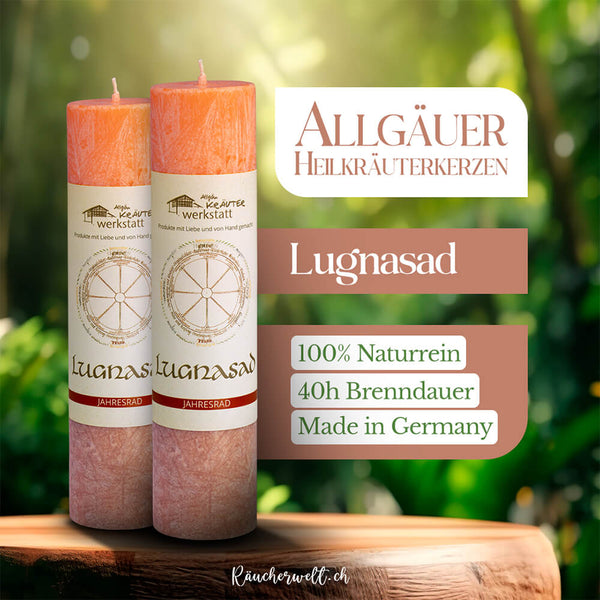 Lugnasad (1. August - Herbstanfang) - Allgäuer Heilkräuterkerzen "Jahresrad"