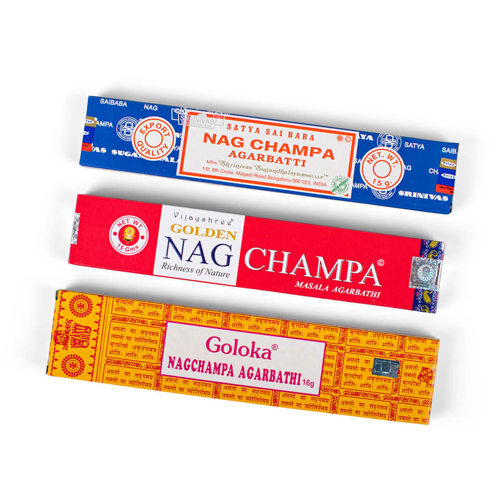 Nag Champa Räucherstäbchen Bestseller-Set (3 x Sorten)