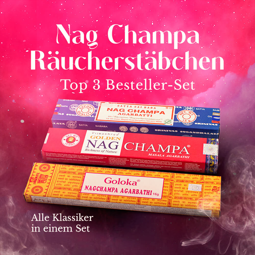 Nag Champa Räucherstäbchen Bestseller-Set (3 x Sorten)