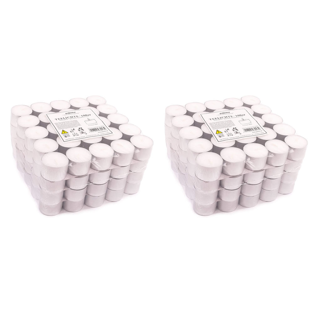 Teelichter 200 Stück - 8 h Brenndauer