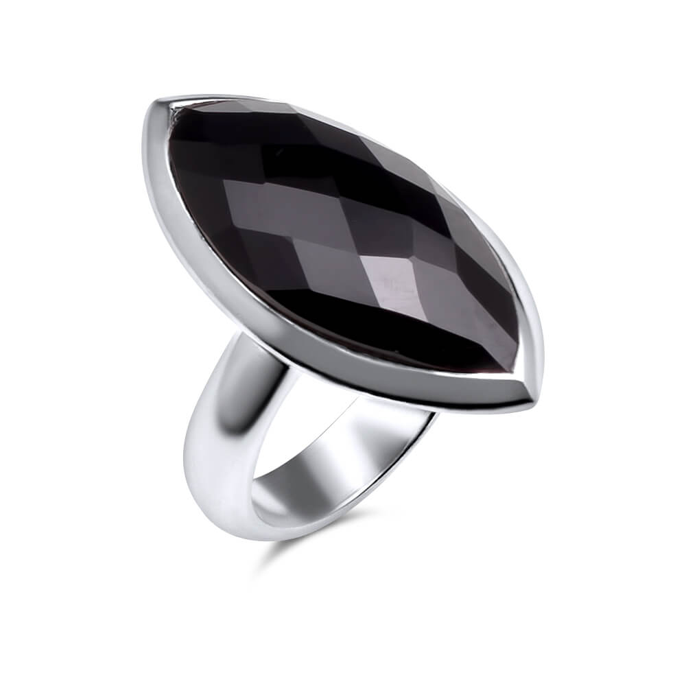 Ring Onyx facettiert