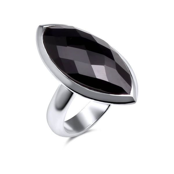 Ring Onyx facettiert