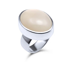Ring Mondstein mit gespiegeltem Kreuz