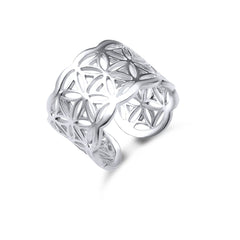 Ring Silber - Symbol aus der Blume des Lebens