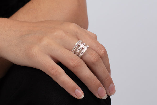 Ring Silber verziert