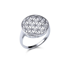 Ring Silber Blume des Lebens