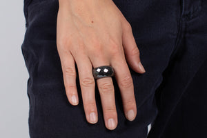 Ring Hämatit facettiert
