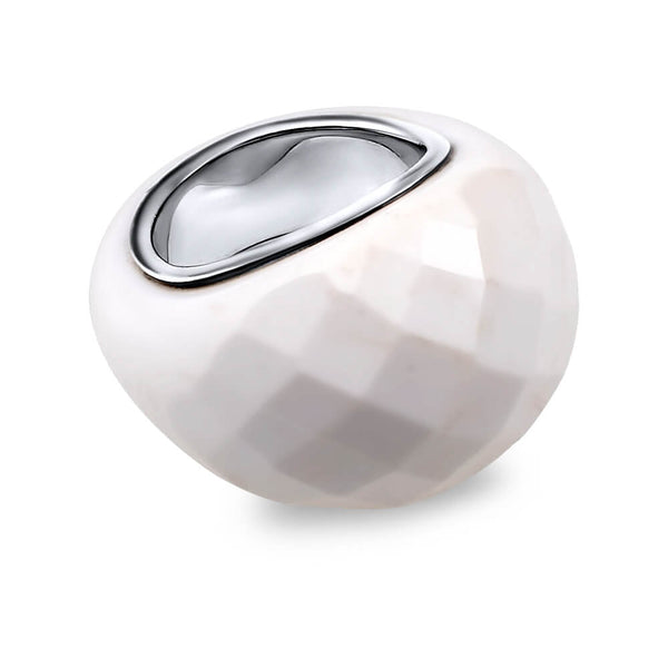 Ring Friedensachat facettiert