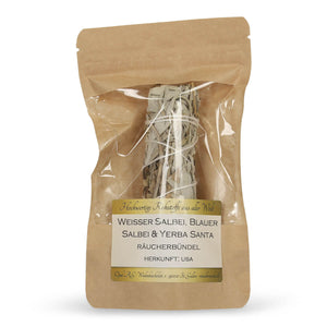 Weisser Salbei, blauer Salbei & Yerba Santa Räucherbündel