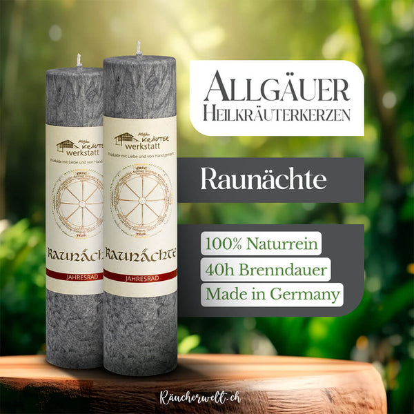Rauhnächte (25. Dezember - 6. Januar) - Allgäuer Heilkräuterkerzen "Jahresrad"