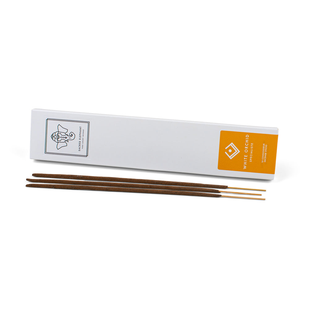 Weisse Orchidee Räucherstäbchen - Sacred Elephant Spécialiste Incense
