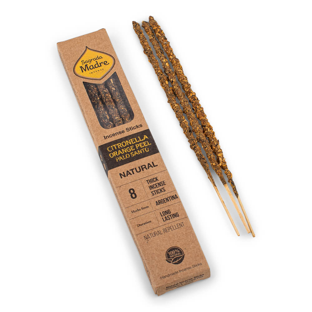 Citronella, Orangenschale & Palo Santo Räucherstäbchen - Sagrada Madre Natural Linie