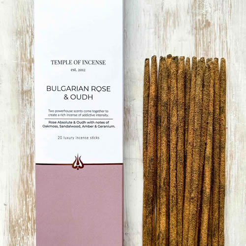 Bulgarische Rose & Oudh Räucherstäbchen - Temple of Incense