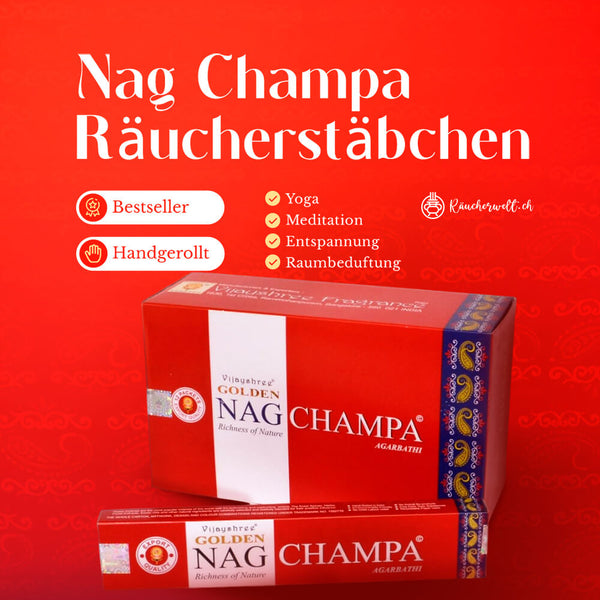 Nag Champa Räucherstäbchen - Vijayshree Golden