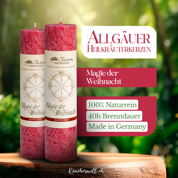 Magie der Weihnacht (25. Dezember) - Allgäuer Heilkräuterkerzen "Jahresrad"